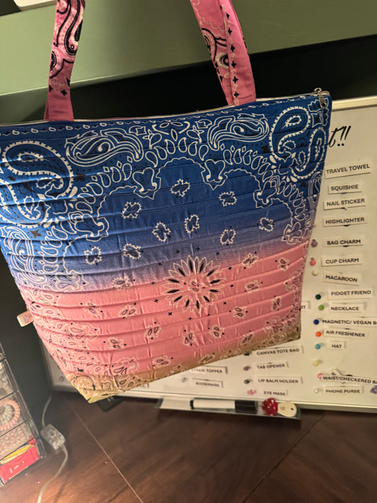 Multi color Bandana tote bag